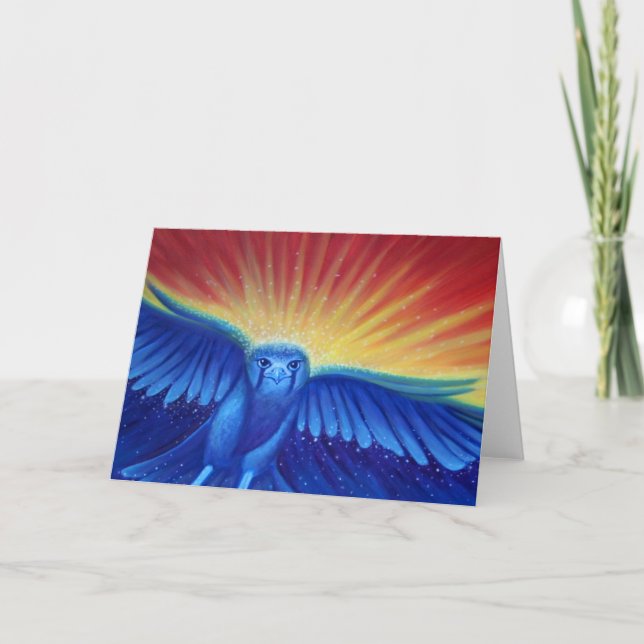 Cartão de saudação de Arte vazio, falcão de arte o (Frente)