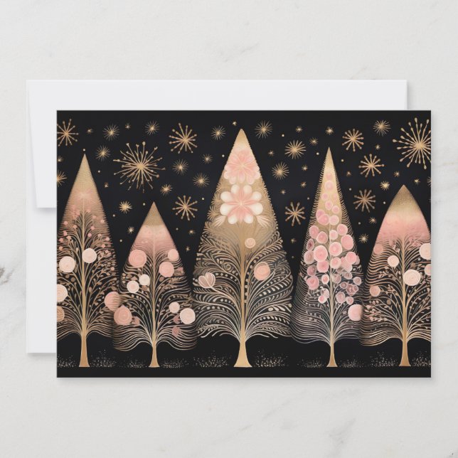 Cartão de Saudação de Árvore de Natal Festivo (Frente)