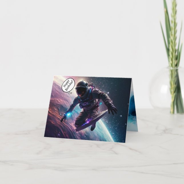Cartão de Saudação de Astronauta Sci-Fi Astronauta (Frente)