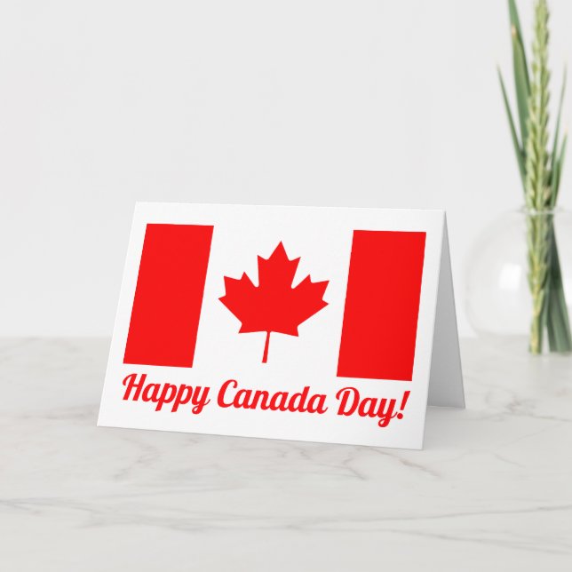 Cartão de saudação de bandeira do Canadá Feliz Dia (Frente)