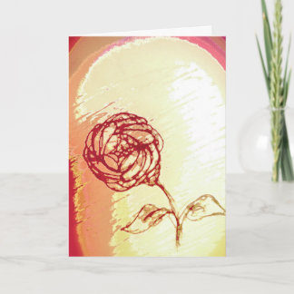 Cartão de Saudação de Bênção Dobrável Rosa Rústica