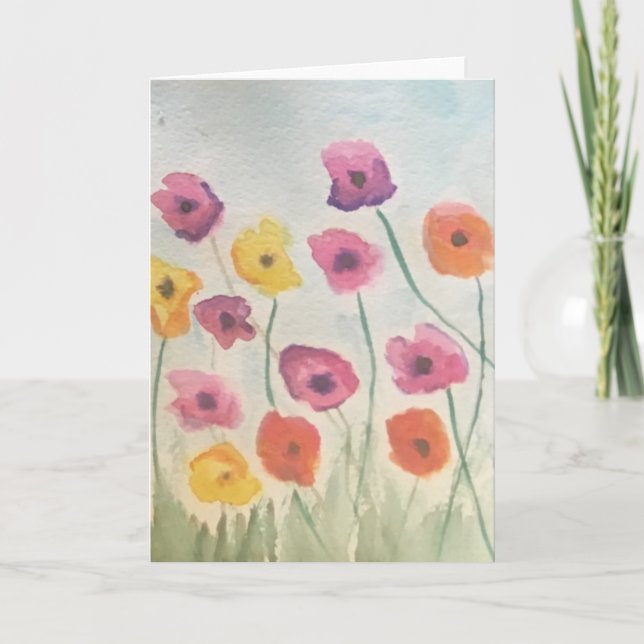 Cartão de Saudação de Blossomo Colorido 3 (Frente)