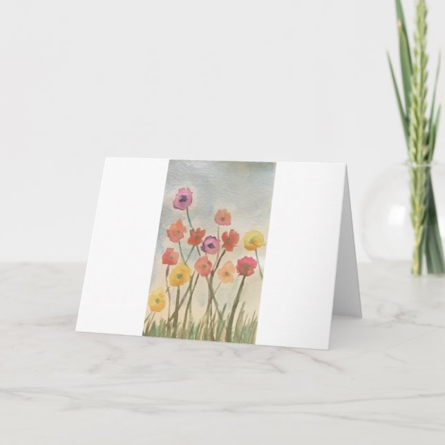 Cartão de Saudação de Blossomo Colorido 3 (Frente)