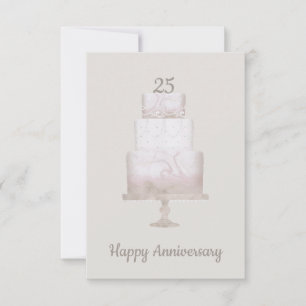 Cartão de Saudação de Bolo Personalizado de 25 