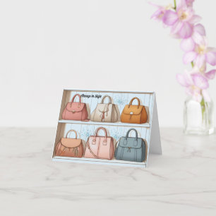 Cartão de Saudação de Bolsa de Mão Chic e Elegante