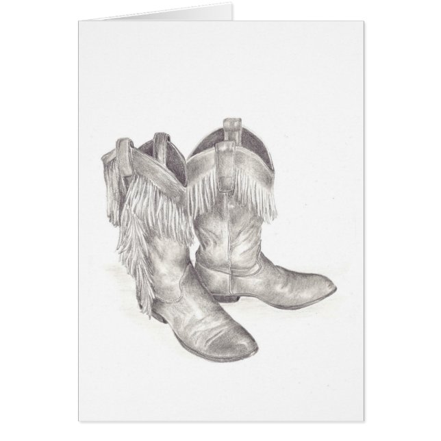 Cartão de saudação de Boot Fringed Cowboy (Frente)