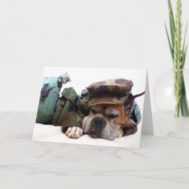 Cartão de saudação de boxe militar (Frente)