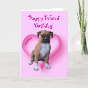 Cartão de Saudação de Boxer de Aniversário Feliz
