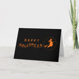 Cartão de Saudação de Bruxo Voador de Halloween, P
