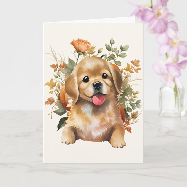 Cartão de saudação de cachorro, cartão postal de c (Orquídea)