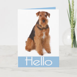 Cartão de Saudação de Cachorro Filhote Airedale Te