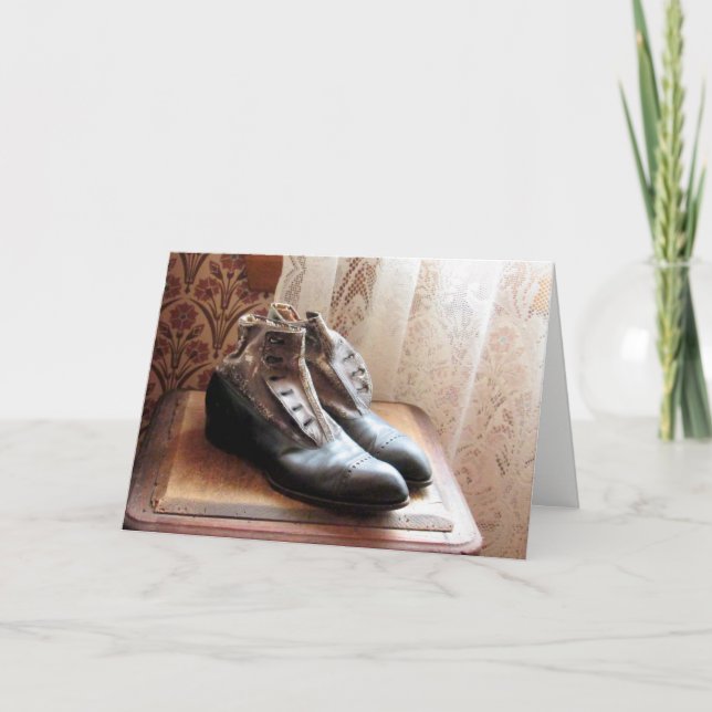 Cartão de Saudação de Calçados Vintage (Frente)