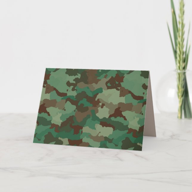 cartão de saudação de camuflagem militar (Frente)
