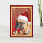Cartão de saudação de cão de boxe de Natal<br><div class="desc">Cartão de saudação de cão de boxe de Natal</div>