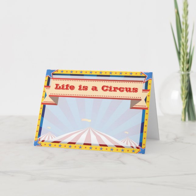 Cartão de Saudação de Carnaval de Tent Circus (Frente)