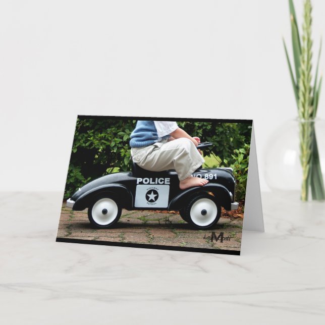 Cartão de Saudação de Carro Policial (Frente)