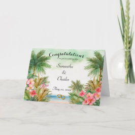 Cartão de Saudação de Casamento Personalizado Trop