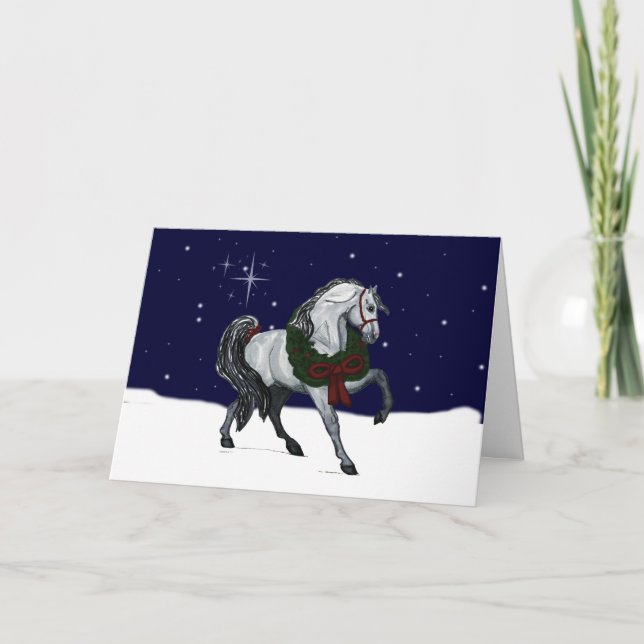 Cartão de Saudação de Cavalo Andaluz de Natal (Frente)