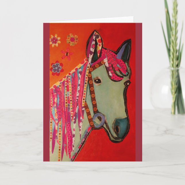 Cartão de Saudação de Cavalo Azul (Frente)