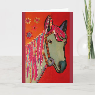 Cartão de Saudação de Cavalo Azul