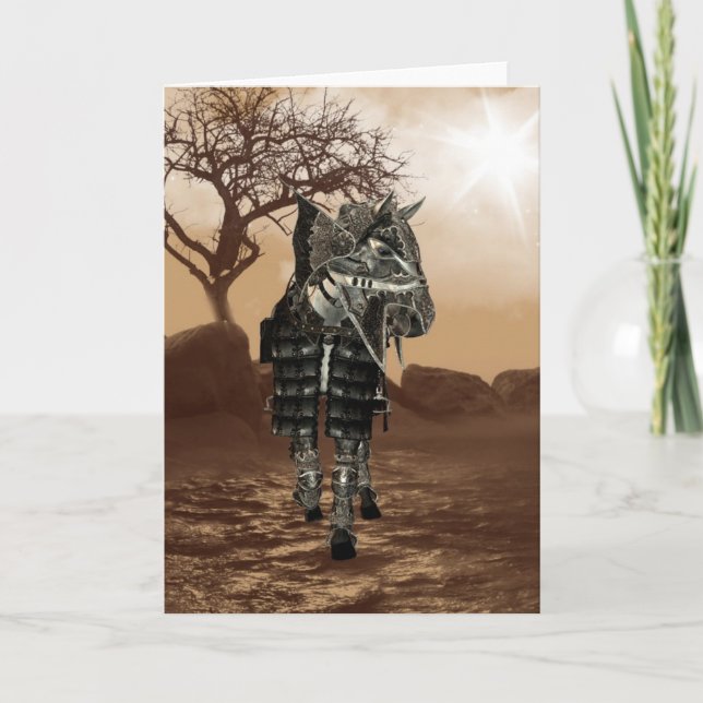 Cartão de Saudação de Cavalo de Guerra (Frente)