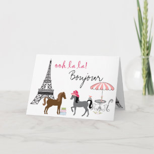 Cartão de Saudação de Cavalo de Paris dos Pôs Boni