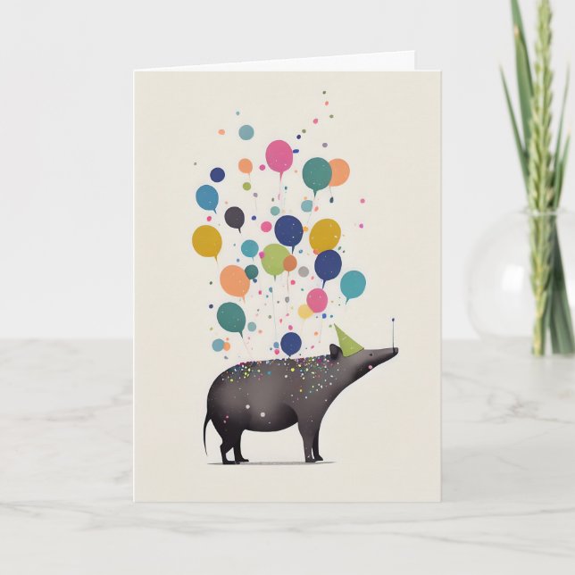 Cartão de Saudação de Celebração de Tapir (Frente)
