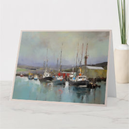 Cartão de Saudação de Cena de Porto Grande Dobrado