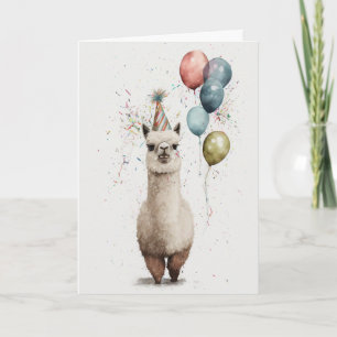 Cartão de Saudação de Chapéu do Partido Alpaca e B