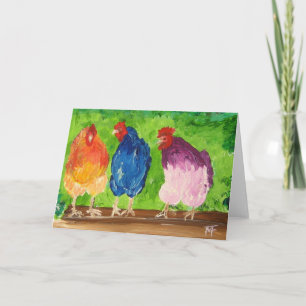 cartão de saudação de chat de frango