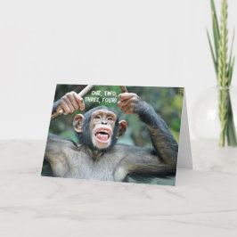 Cartão de Saudação de Chimp Quatro Contagem do Dru