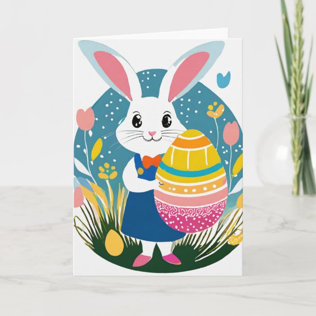Cartão de Saudação de Coelho da Páscoa (Frente)
