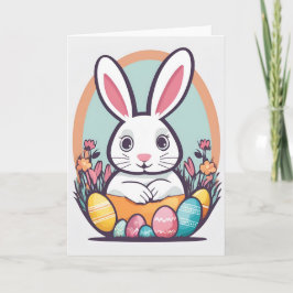 Cartão de Saudação de Coelho da Páscoa