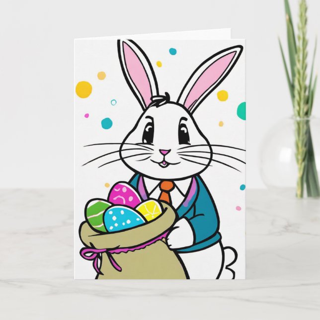 Cartão de Saudação de Coelho da Páscoa (Frente)