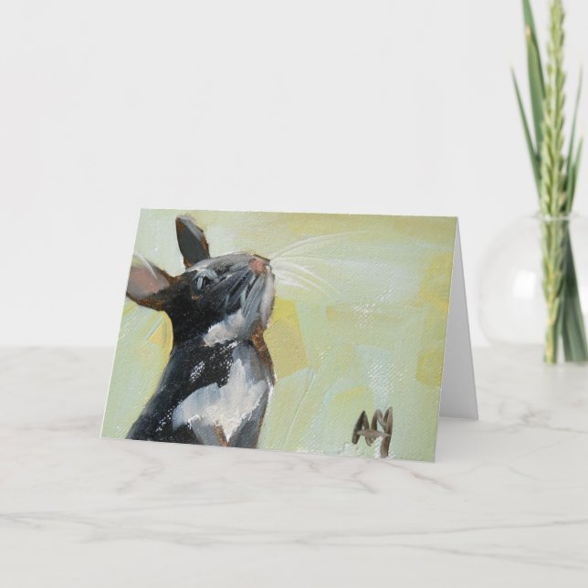 cartão de saudação de coelho engraçado (Frente)