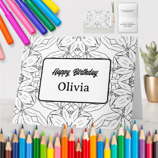 Cartão de Saudação de Colorir Personalizado (55)