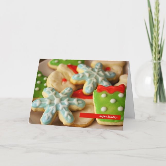 Cartão de Saudação de Cookies de Natal (Frente)