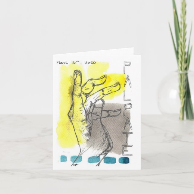 Cartão de Saudação de Cor da Água e Tinta (Frente)