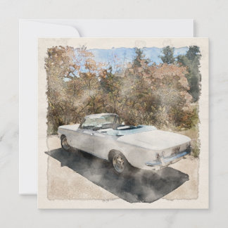 Cartão de saudação de cor d'água conversível 1964