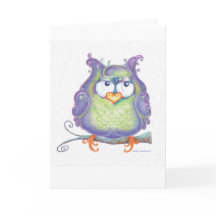 Cartão de Saudação de Coruja Roxa