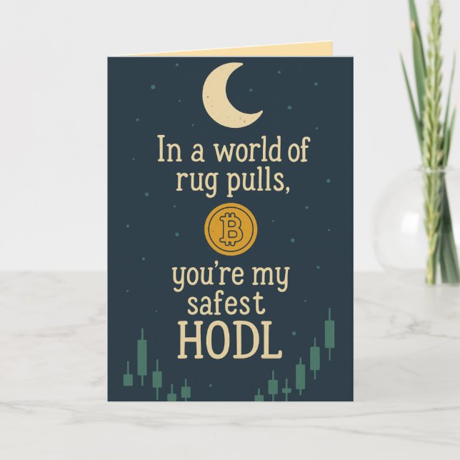 Cartão de Saudação de Cripto Amor do HODL Mais Seg (Frente)