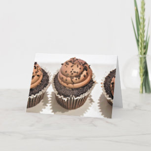 Cartão de saudação de Cupcake de chocolate