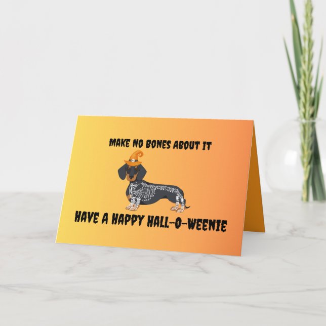 Cartão de Saudação de Dachshund Halloween (Frente)