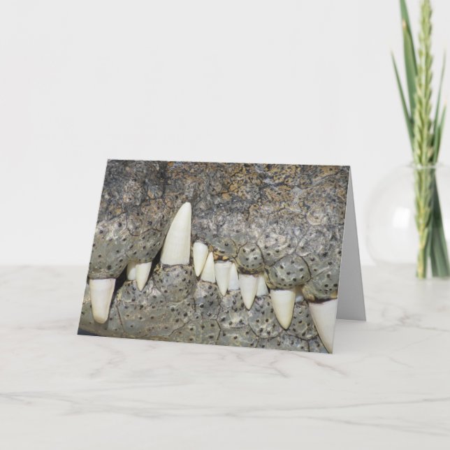 Cartão de Saudação de Dentes Crocodilo (Frente)