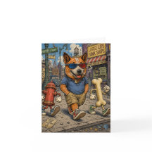 Cartão de Saudação de Desenho Animado Retrô