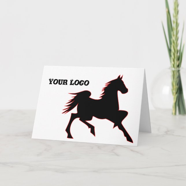 Cartão de Saudação de Design Cavalo (Frente)