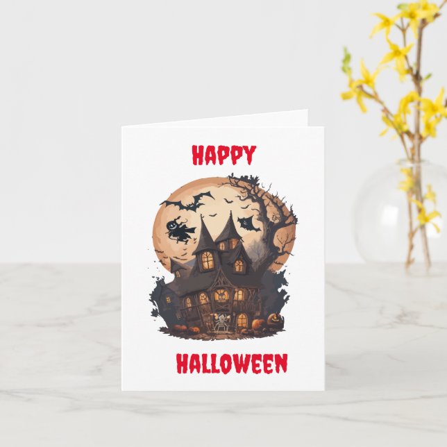 Cartão de saudação de Design de Halloween assustad (Flor Amarela)