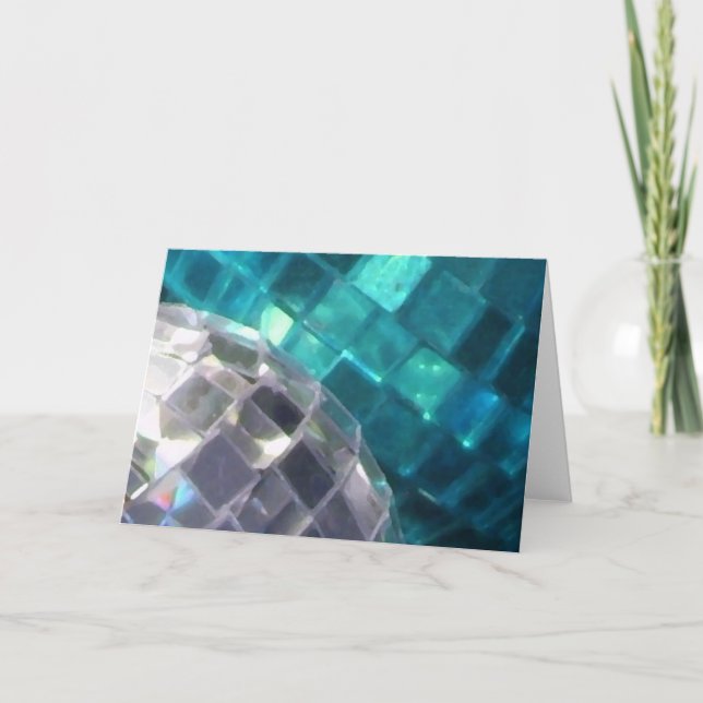 Cartão de saudação de detalhes Blue Baubles (Frente)