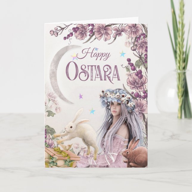 Cartão de Saudação de Deusa Ostara Pagan (Frente)