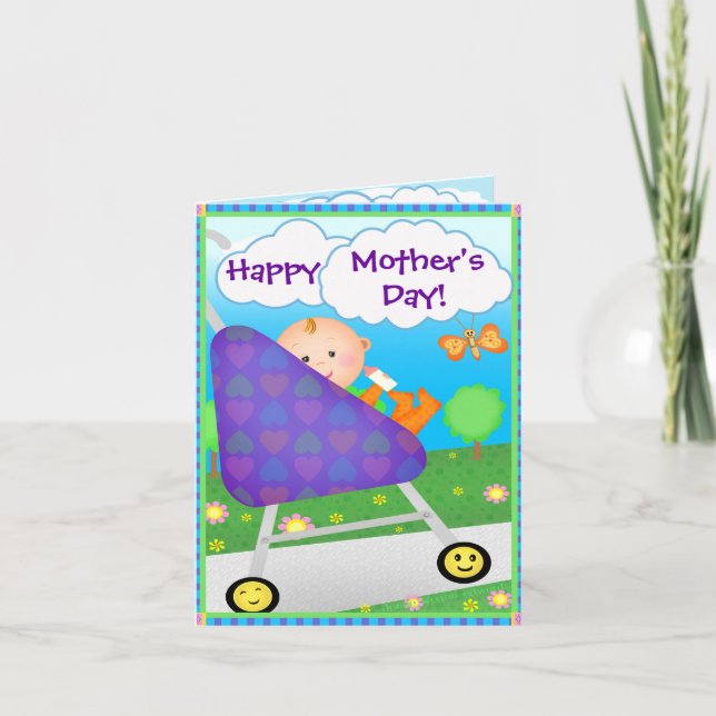 Cartão de Saudação de Dia de as mães Personalizado (Frente)